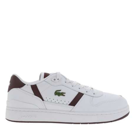 Tennis T-Clip en cuir blanc à talon plat munies de lacets et d'aérations