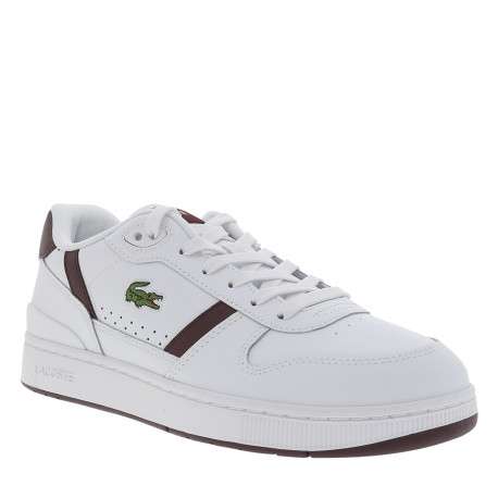 Tennis T-Clip en cuir blanc à talon plat munies de lacets et d'aérations - Image 2