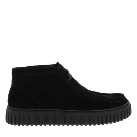 Boots Torhill Hi en cuir noir à talon plat pourvues de lacets