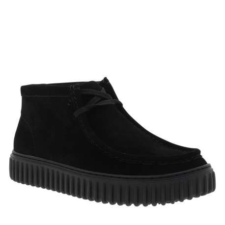Boots Torhill Hi en cuir noir à talon plat pourvues de lacets - Image 2