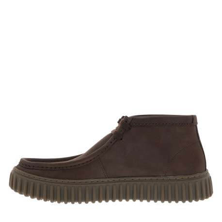 Boots Torhill Hi en cuir nubuck chocolat à talon plat avec des lacets - Image 3
