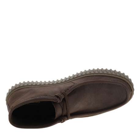 Boots Torhill Hi en cuir nubuck chocolat à talon plat avec des lacets - Image 5