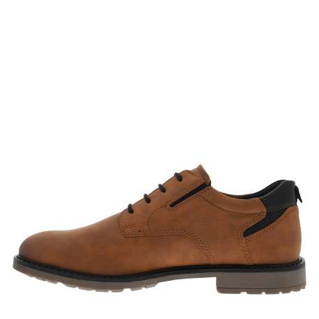 Derbies cognac à talon plat munies de lacets ronds et d'une languette - Image 3