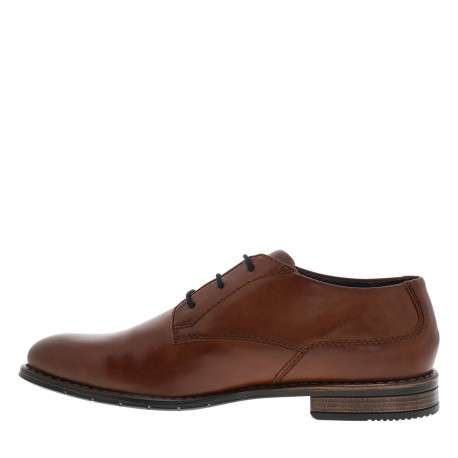 Richelieu cognac à talon plat pourvus de lacets ronds et du logo - Image 3