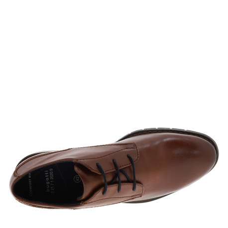 Richelieu cognac à talon plat pourvus de lacets ronds et du logo - Image 5