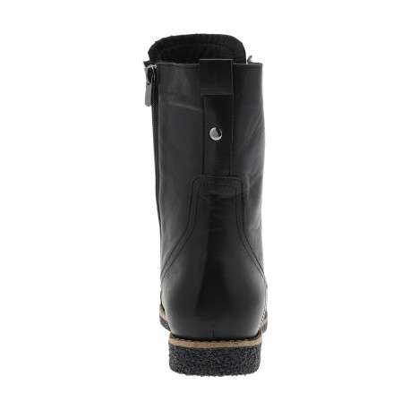 Bottines en cuir noir à talon décroché bas dotées de lacets et d'un zip - Image 4