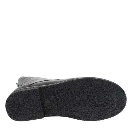 Bottines en cuir noir à talon décroché bas dotées de lacets et d'un zip - Image 6