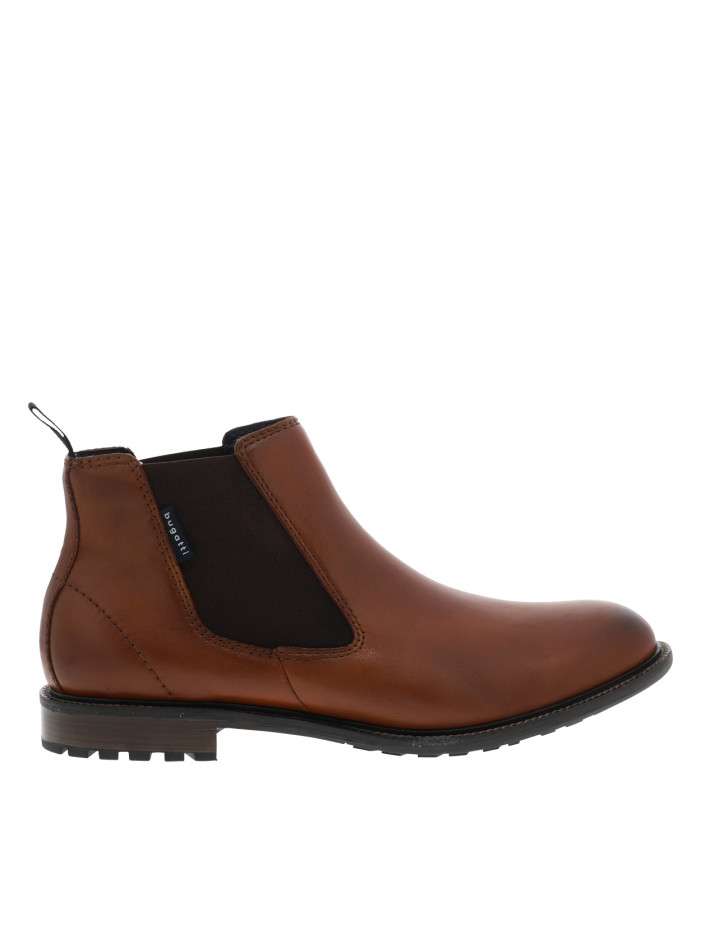 Boots en cuir brun à talon...