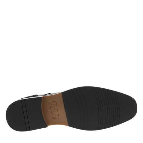 Derbies noires à revêtement lisse avec un talon plat et des lacets ronds - Image 6