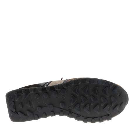 Baskets running en cuir bleu marine à talon plat munies de lacets plats - Image 6