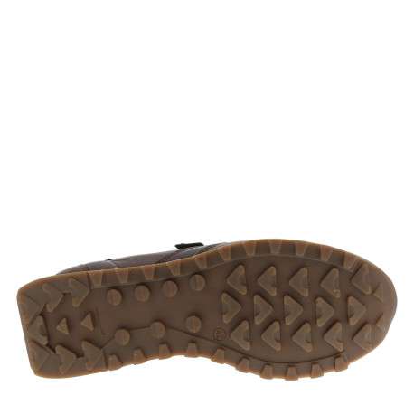 Baskets running en cuir chocolat à talon plat pourvues de lacets élastiqués - Image 6