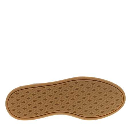 Tennis en cuir beiges à motif vache avec un talon plat et des lacets - Image 6