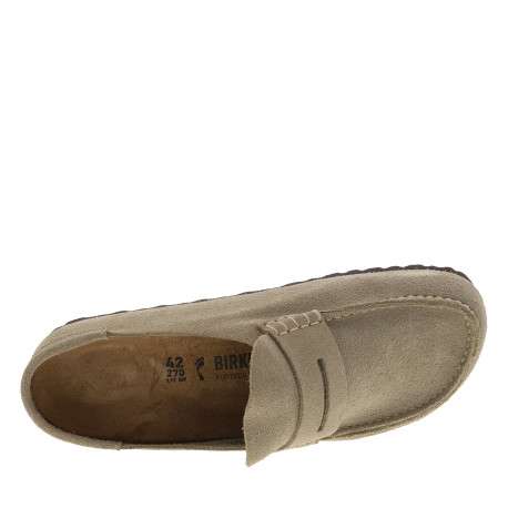 Mocassins Naples Wrapped Suede en cuir beiges à talon plat et arrière ouvert - Image 5
