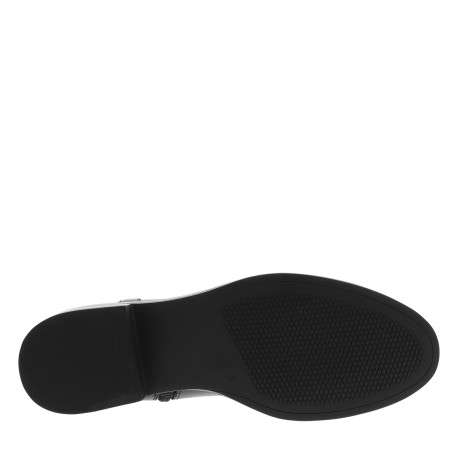 Boots en cuir noir à talon décroché bas dotées d'un soufflet élastiqué - Image 6