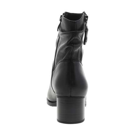 Boots en cuir noir à talon décroché moyen et languette retroussée - Image 4
