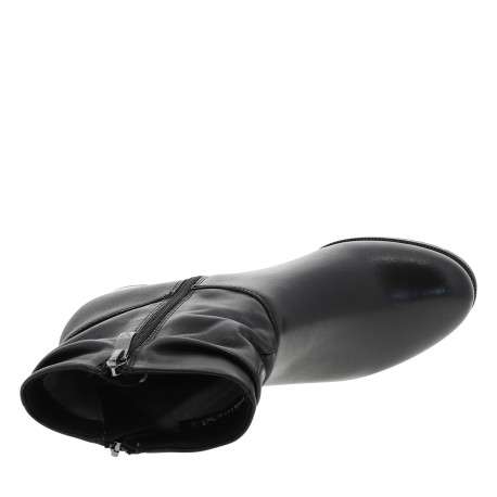 Boots en cuir noir à talon décroché moyen et languette retroussée - Image 5