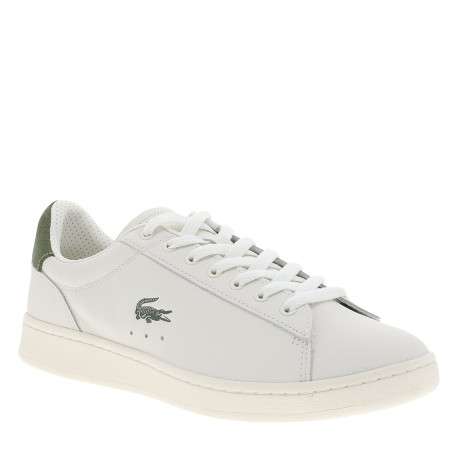 Tennis Carnaby en cuir blanc à talon plat munies de lacets et d'un logo vert - Image 2