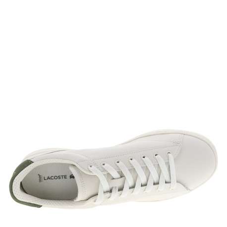 Tennis Carnaby en cuir blanc à talon plat munies de lacets et d'un logo vert - Image 5