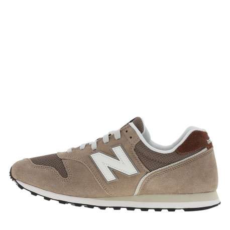 Baskets running 373 en cuir beiges avec un talon plat et des lacets - Image 3