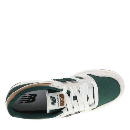 Tennis 480 en cuir vertes et beiges à talon plat pourvues de lacets - Image 5