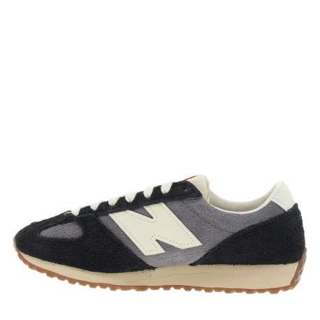 Tennis 471 en cuir noires et grises avec un talon plat et des lacets - Image 3