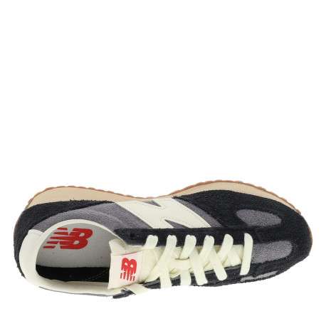 Tennis 471 en cuir noires et grises avec un talon plat et des lacets - Image 5