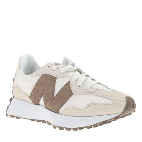 Baskets running 327 en cuir écrues avec un talon plat et des lacets - Image 2
