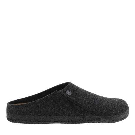 Mules Zermatt en flanelle de laine anthracite à semelle crêpée plate et première nubuck biologique