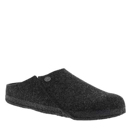 Mules Zermatt en flanelle de laine anthracite à semelle crêpée plate et première nubuck biologique - Image 2