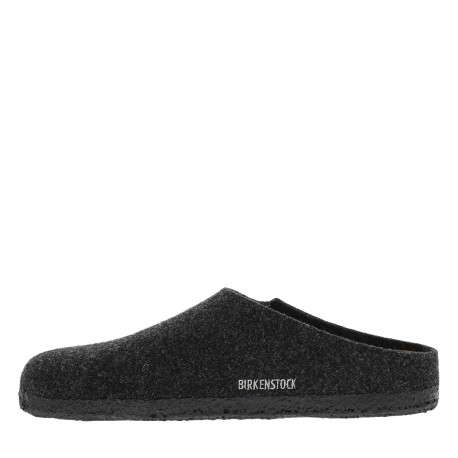 Mules Zermatt en flanelle de laine anthracite à semelle crêpée plate et première nubuck biologique - Image 3