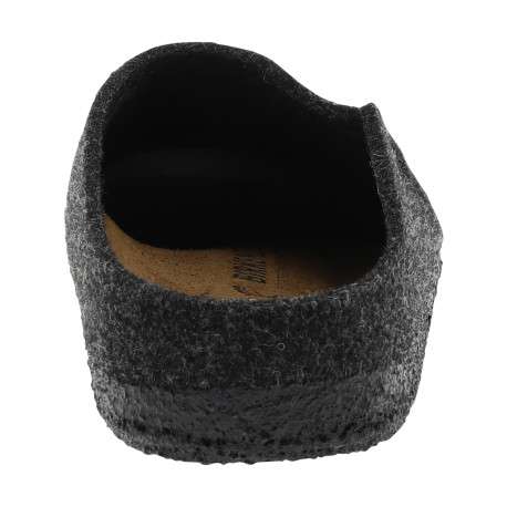 Mules Zermatt en flanelle de laine anthracite à semelle crêpée plate et première nubuck biologique - Image 4