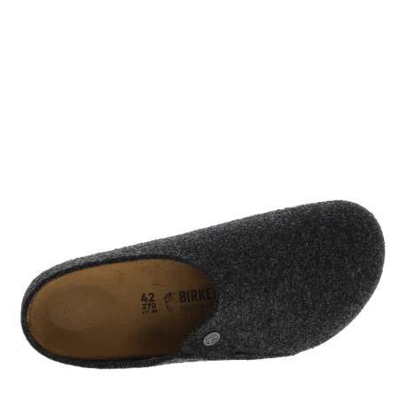 Mules Zermatt en flanelle de laine anthracite à semelle crêpée plate et première nubuck biologique - Image 5