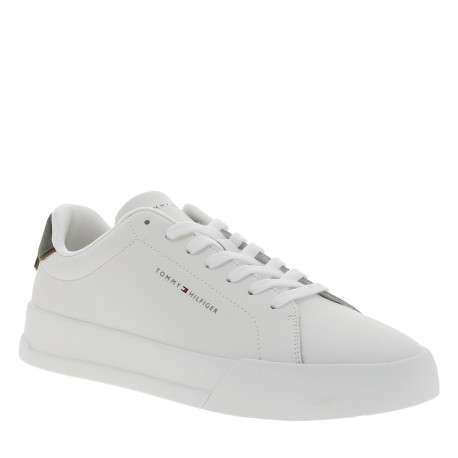 Tennis Th Court en cuir blanc à talon plat agrémentée du logo - Image 2