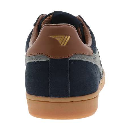 Tennis Equipe II en cuir bleu marine à talon plat pourvues de lacets - Image 4
