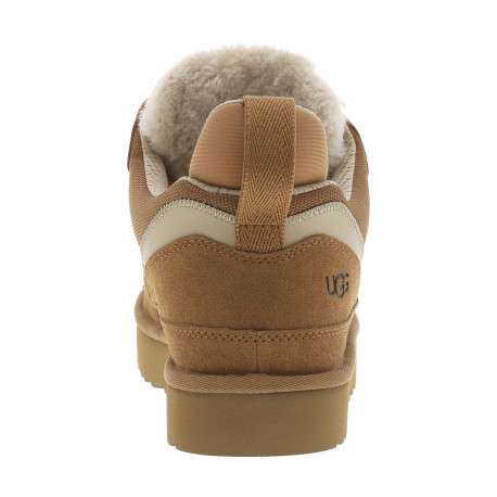 Sneakers en cuir camel à talon plat avec pourvues d'une languette rembourrés - Image 4