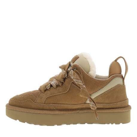 Richelieu en cuir taupe avec un talon plateforme et des lacets larges - Image 3