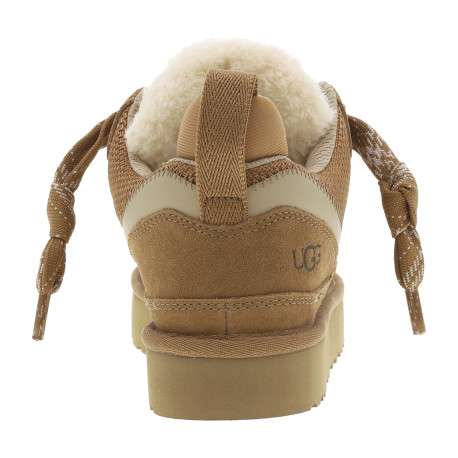 Richelieu en cuir taupe avec un talon plateforme et des lacets larges - Image 4