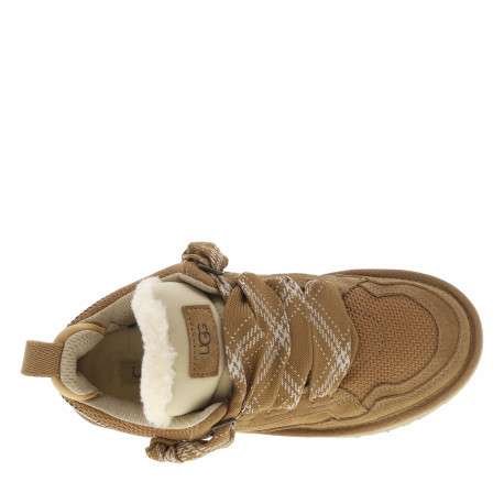 Richelieu en cuir taupe avec un talon plateforme et des lacets larges - Image 5