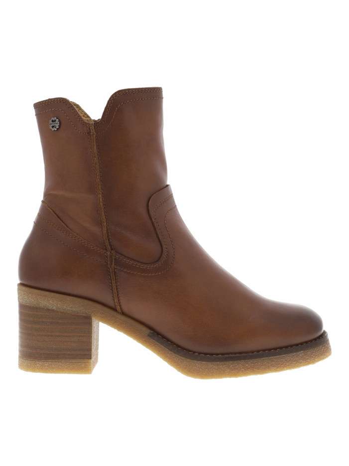 Boots en cuir cognac à...