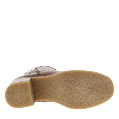 Boots en cuir cognac à talon décroché moyen avec un bout de pied arrondi - Image 6