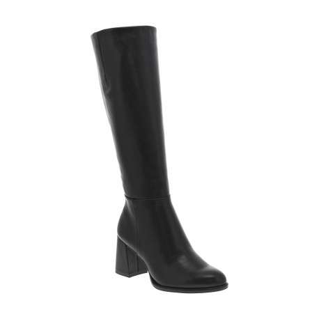 Bottes en cuir noires pourvues de fermetures zippées et du logo de la marque - Image 2