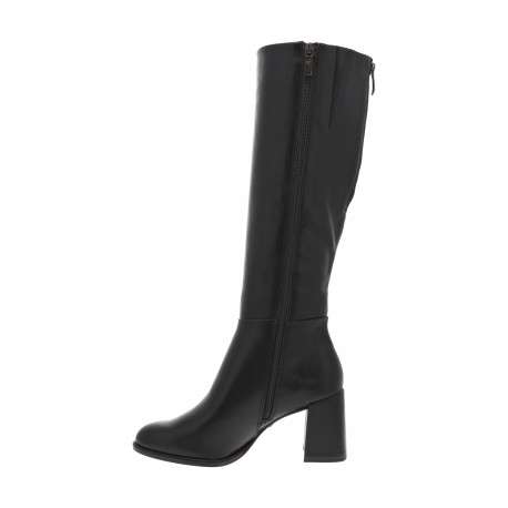 Bottes en cuir noires pourvues de fermetures zippées et du logo de la marque - Image 3