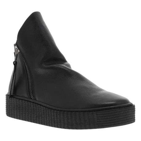 Boots en cuir noires avec semelle à talon compensé bas et glissières - Image 2
