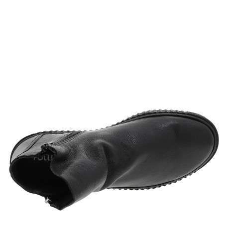 Boots en cuir noires avec semelle à talon compensé bas et glissières - Image 5