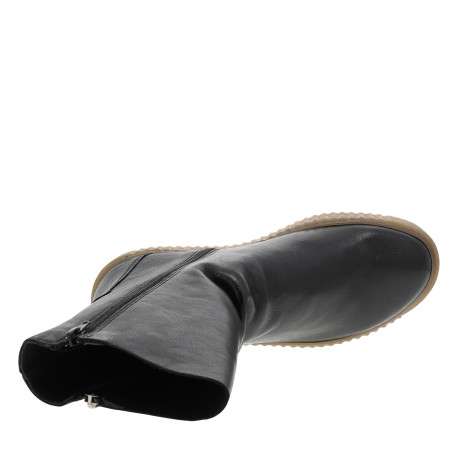 Boots en cuir noires avec semelle à talon compensé bas et glissières - Image 5