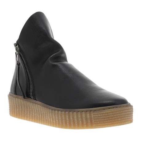 Boots en cuir noires avec semelle à talon compensé bas et glissières - Image 2