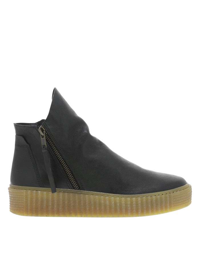 Boots en cuir kaki avec...