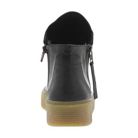 Boots en cuir kaki avec semelle à talon compensé bas et glissières - Image 4