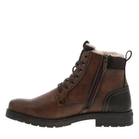 Bottines marron à talon décroché bas et à lacets et zip latéral - Image 3