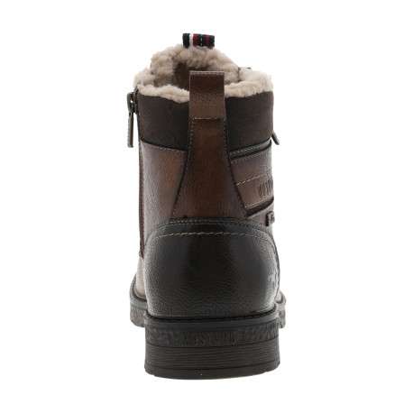 Bottines marron à talon décroché bas et à lacets et zip latéral - Image 4